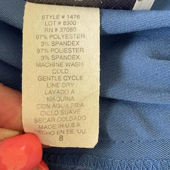 Giorgio Fiorlini Collection Women Skirt 8 Blue A-line Front Slit Retro Y2K - Picture 8 of 9